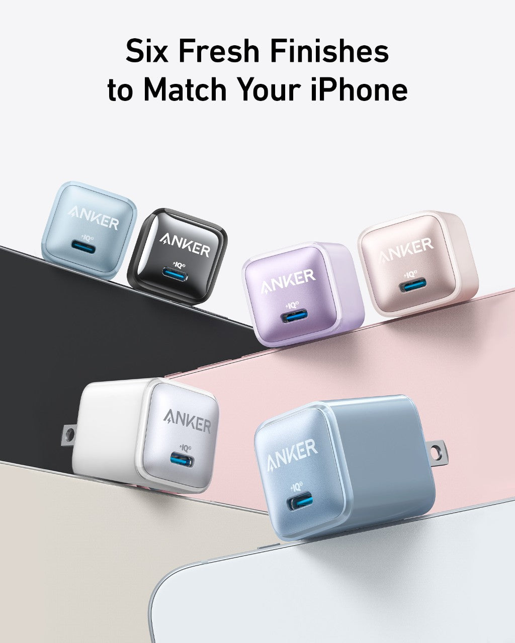 Anker charger with six finishes for iPhone style